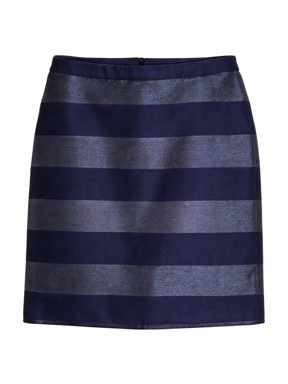 Tommy Hilfiger Navy Metallic Stripe Mini Skirt Preppy‎ Chic Glam-Size 8